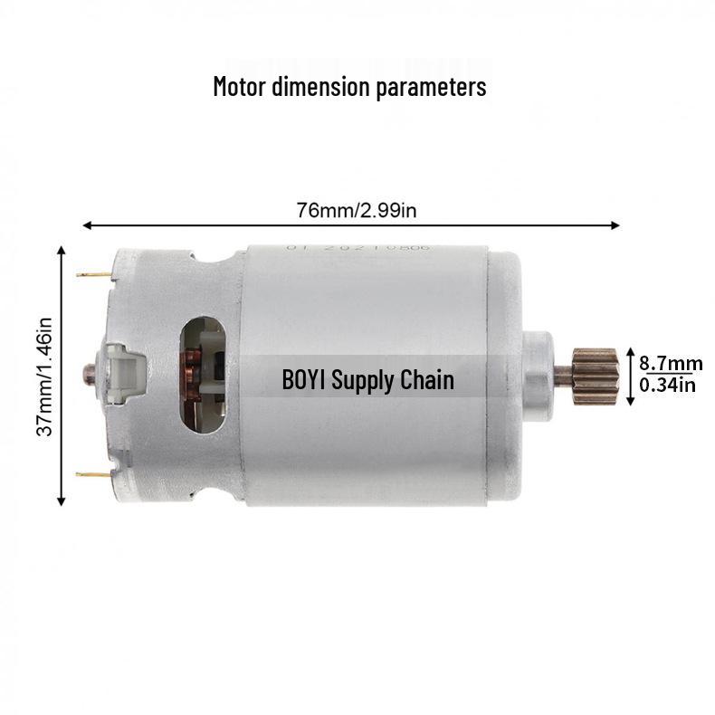 Motor DC RS550 de 11 Dentes para Furadeiras a Bateria de Lítio (10,8V-25V)