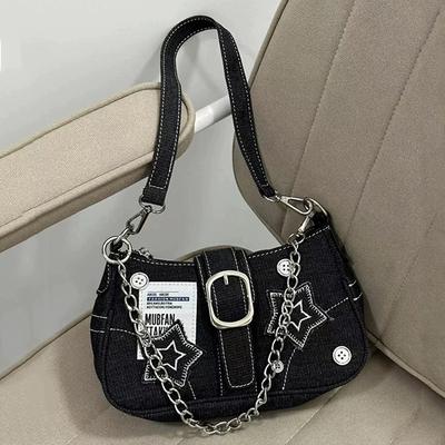Borse da Donna alla Moda Fantasia Stelle Borsa Cool da Ragazza Sottobraccio Tela Vintage Piccole Borse a Spalla Borsa Tote con Catena Portafogli