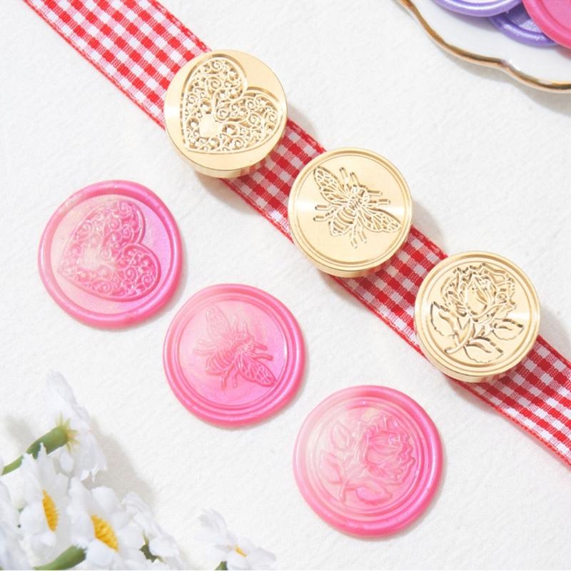 2Pcs Wedding Themed Seal Stamp Head, Embossed Sealing Stamp Head for Invitations Envelope Scrapbooking Embellishments