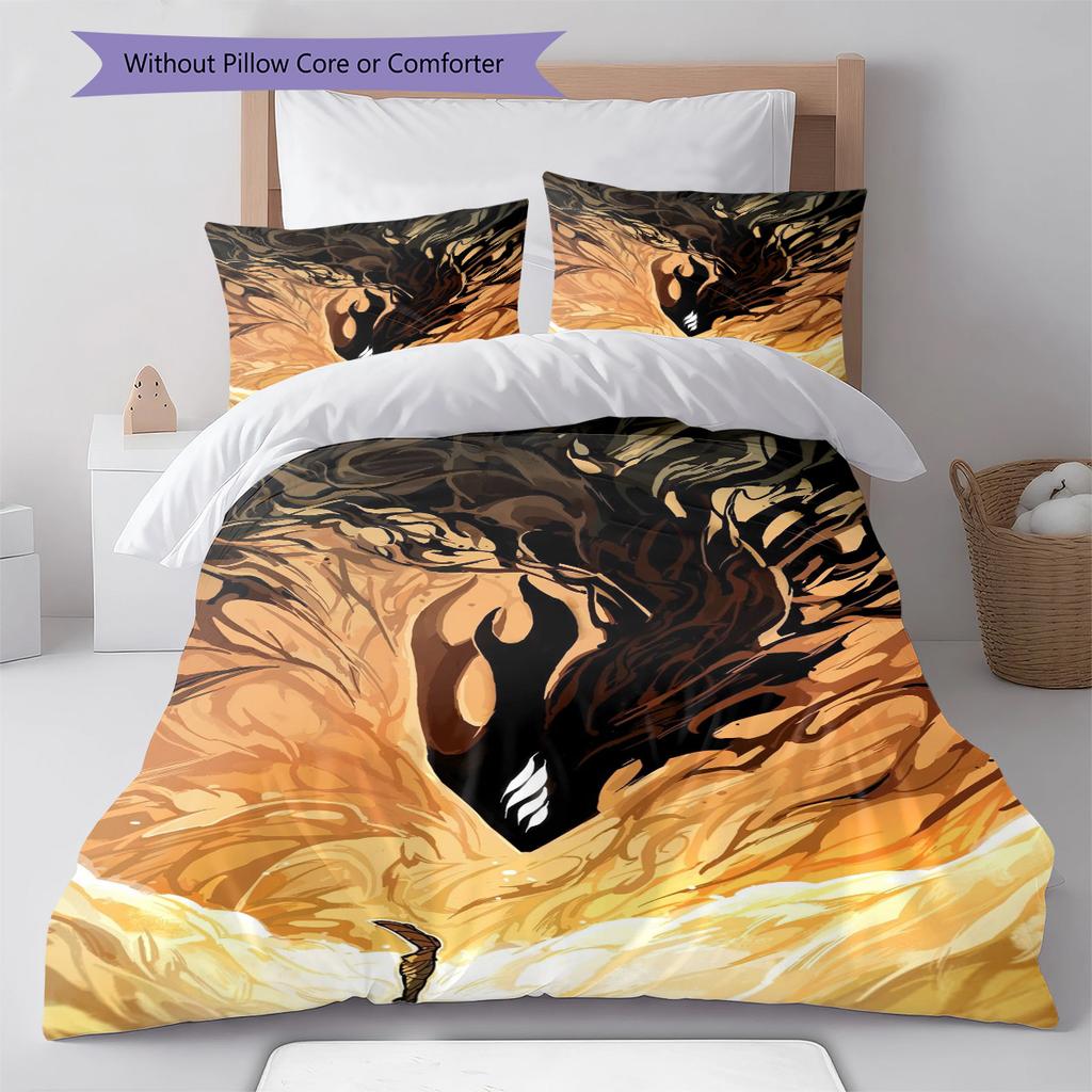 Set Copripiumino Trapuntato con Motivo Anime Federe Decorazione Casa Regalo di Compleanno (1 * copripiumino + 2 * federa, senza nucleo)