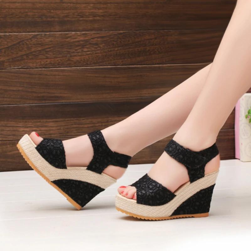 2024 Hot Sale Shoes for Women Slip on Women's Sandals Summer Solid Open Toe High Heels Water Proof Roman Daily Sandals Women