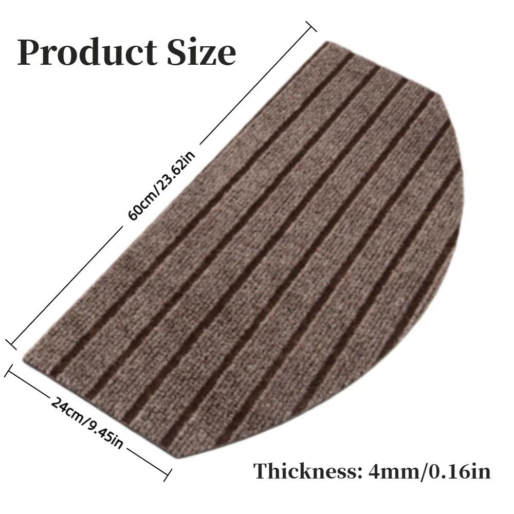 Semi-Circular Stair Mat Rug Self-Adhesive 4mm Thick Stair Tread Carpet Anti-Fall Non-Slip Household Floor Mats All Indoor Places