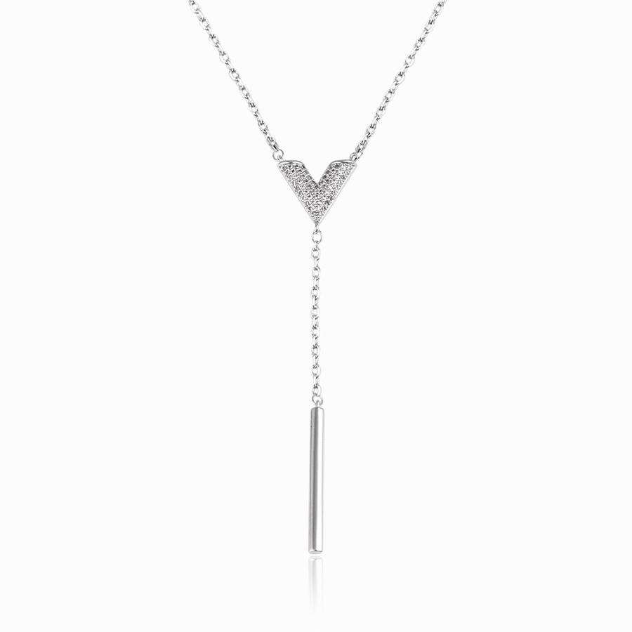 Necklace-00105 Unique Jewelry Fashion Italian Charms Gold Long Chain Stone Necklace, Body Chain серебряный