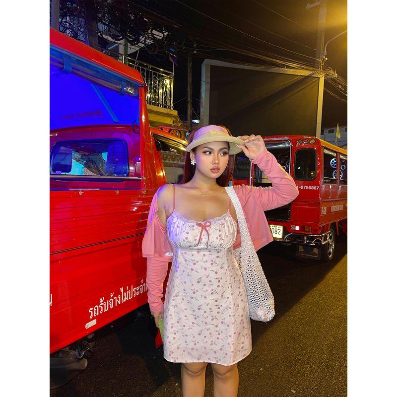 Brother Nan Loose-Fit Sexy Sexy Floral Sling Dress Female 2024 New Arrival Summer Plus Size Plus Size Ladies Figure Flattering Short Skirt