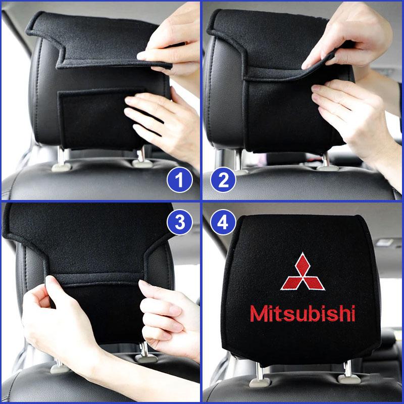 Car Seat Back Headrest Pillow Storage Bag Dustproof Cover for Mitsubishi Outlander Lancer 10 9 ASX L200 Pajero Center Hub Cap