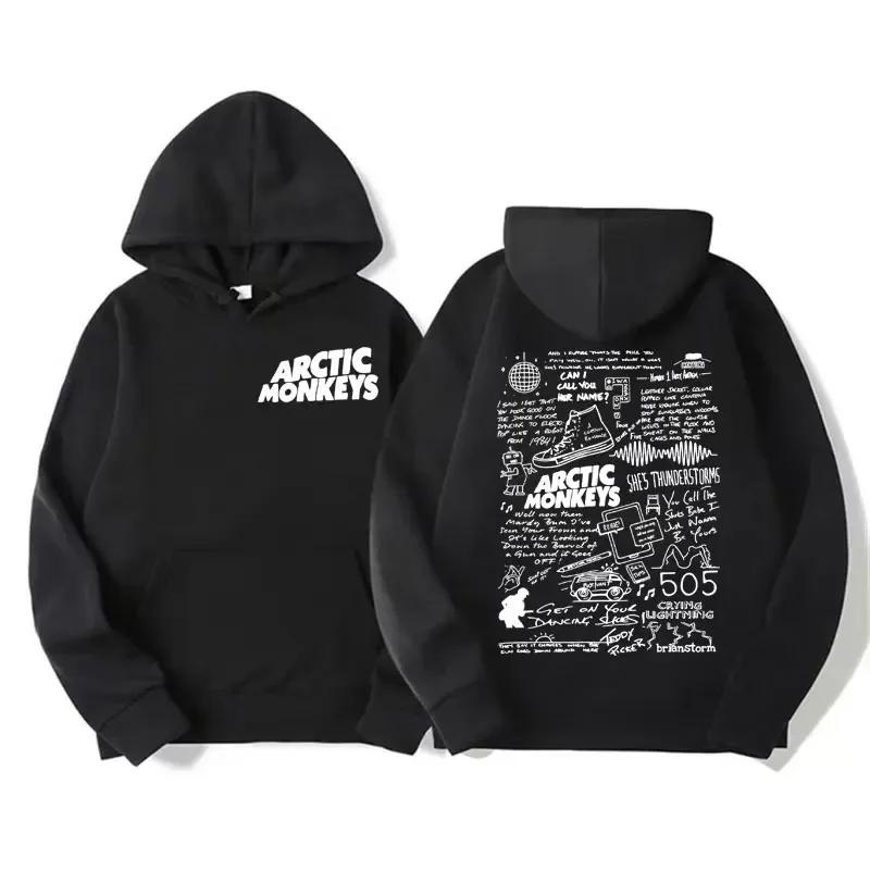 Retro Rock Arctic Monkey Music Band Men Plussize Hooded Sweatshirt Retro Y2k Hip Hop Punk Heavy Metal Street Casual Clothing Top