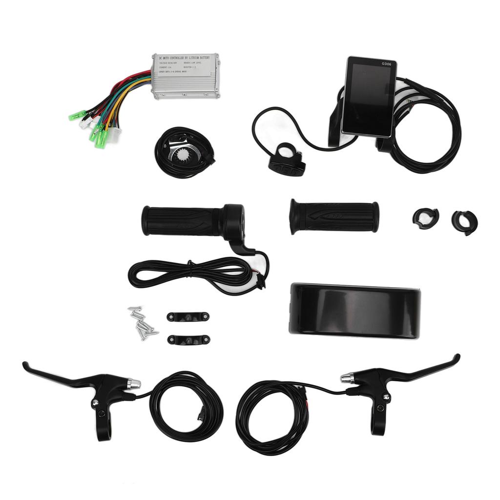 Set de afișare pentru controler de bicicletă electrică 15A DC36V 48V cu mâner de frână, mâner rotativ PAS magnetic