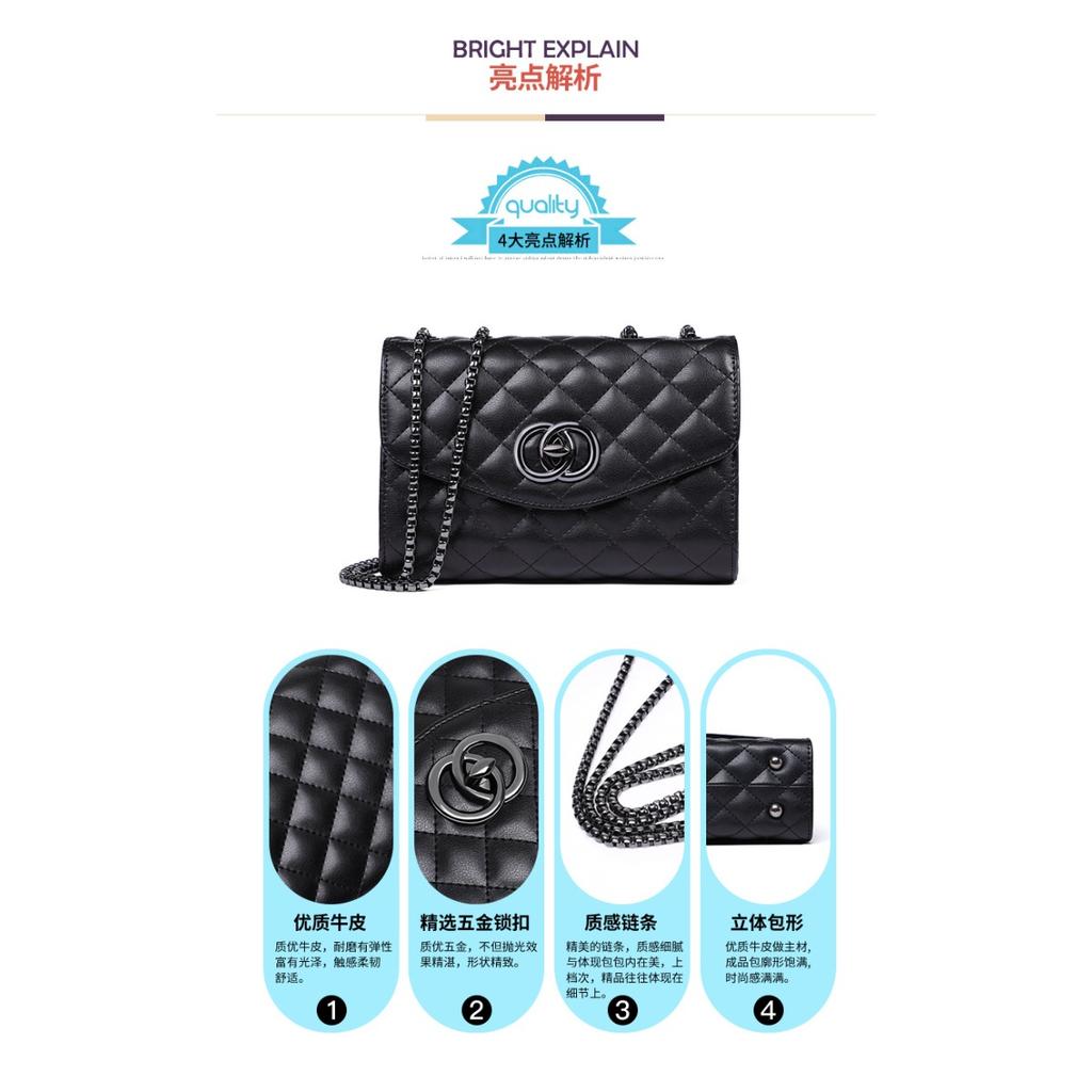 Bag Women's Versatile New 2025 Leather Small Fragrant Rhombus Chain Bag Fashion Shoulder Bag 2025 Crossbody Bag