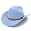 Multi-color Optional High-quality One-word Top Classic Simple Western Cowboy Hat Tan Leather Rivet Accessories Top Hat