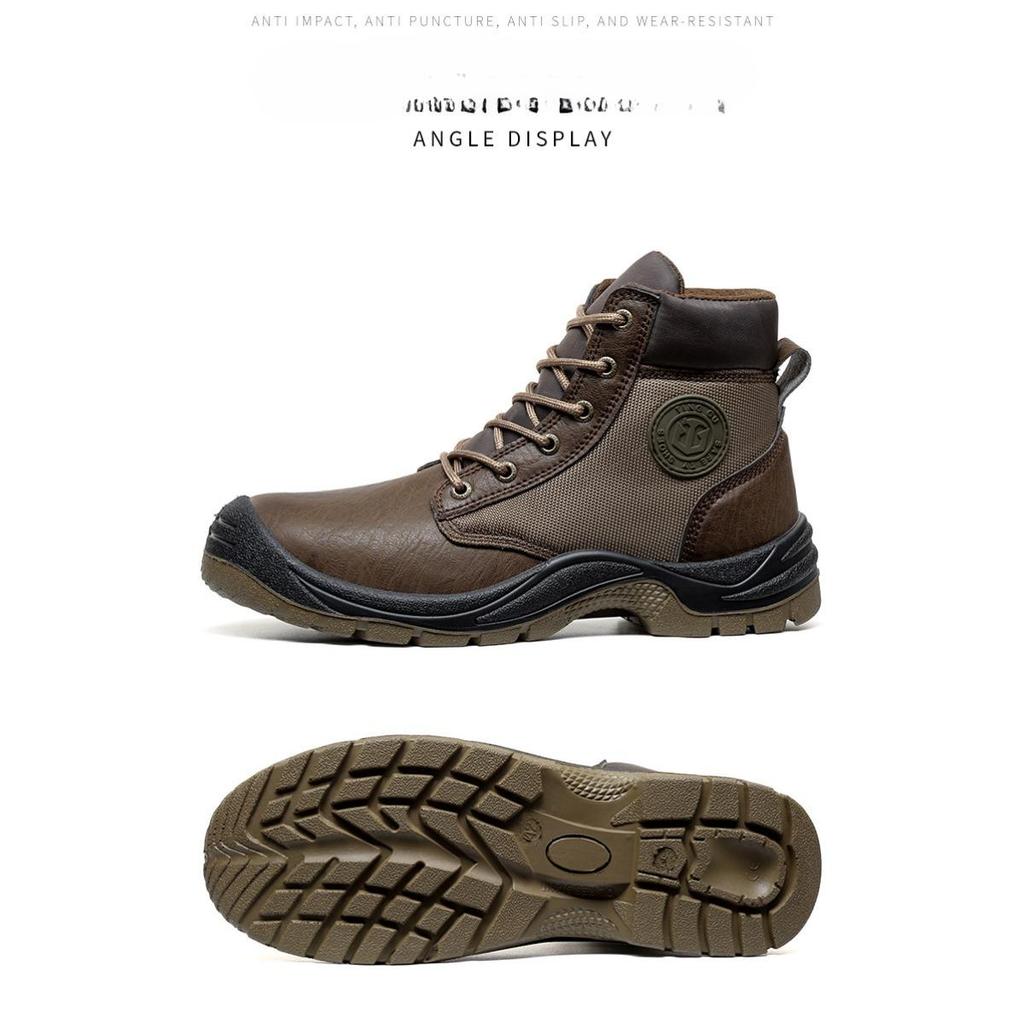 Scarpe Antistatiche da Lavoro per Uomo, Scarpe da Lavoro Antisfondamento Alte alla Caviglia e Antiperforazione, Scarpe di Protezione di Sicurezza Resistenti all'Usura