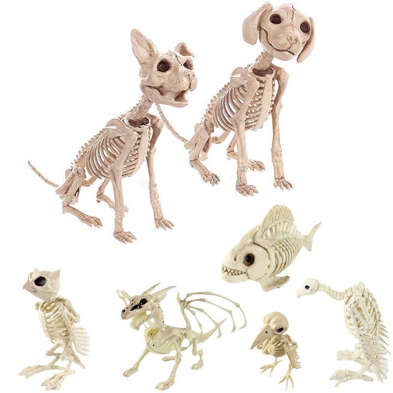 Halloween Cat Skeleton Dog Owl Prop Animal Bones Party Shop Horror Decoration