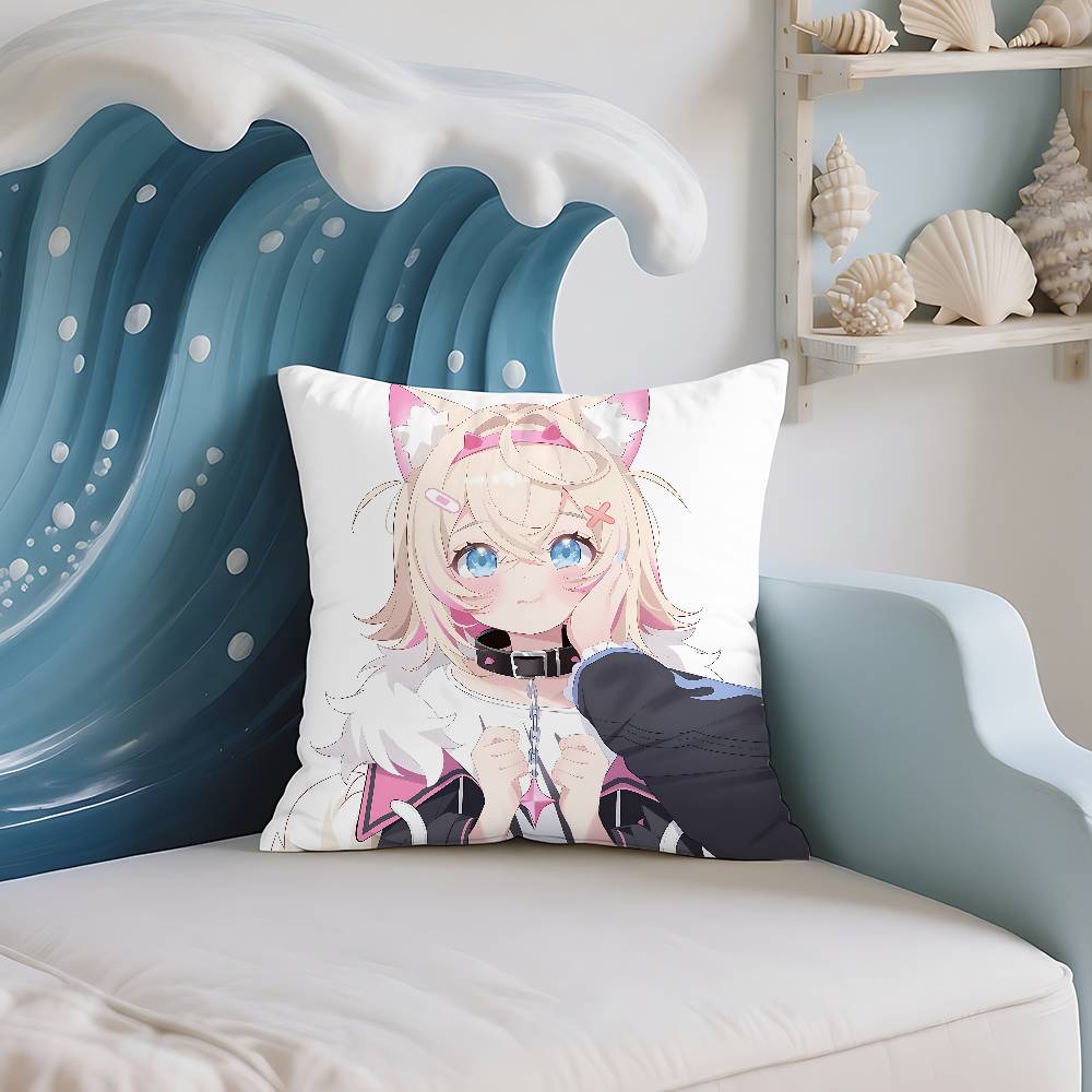 Fuwawa Mococo Hololive Vtuber Pillow Case Pillows For Cover Home Decor Items Living Room Decoration Cushion Covers