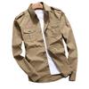 Men's Military-Style Business Casual Long Sleeve Shirt for Spring & Autumn Teens