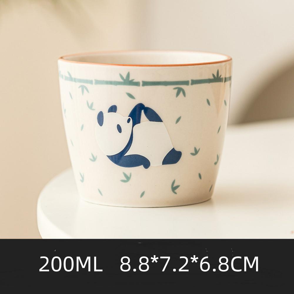 

Hand Drawn Panda Ceramic Coffee Cup Teacup for Espresso Latte Cappuccino Cartoon Drinkware for Girls And Kids 101-200ml оранжевый