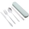 1 Set Cutlery Set Non-slip Burrs-free Food Grade Smooth Surface BPA-free Dining Portable Reusable Travel Utensils Cutlery Set Picnic Supplies