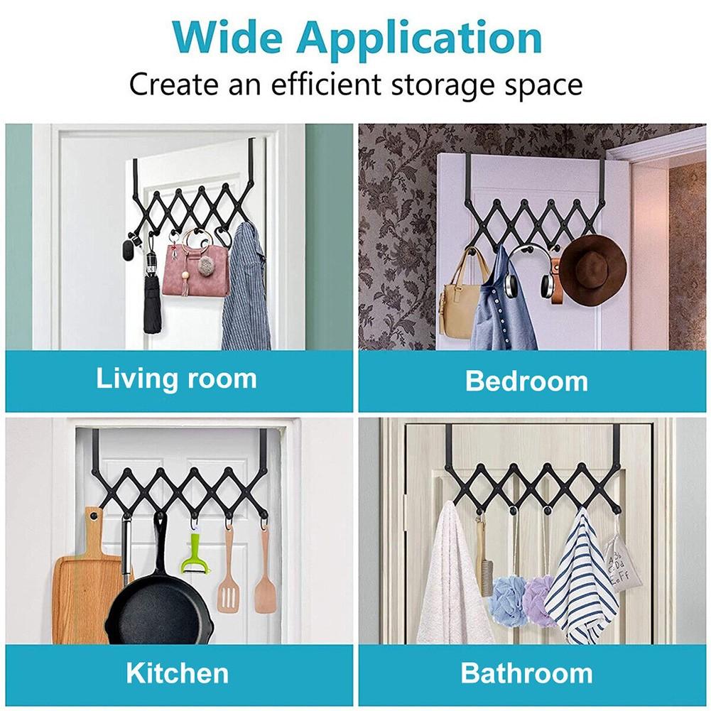 1 buc cârlig ușă reglabil negru pentru agățat prosoape