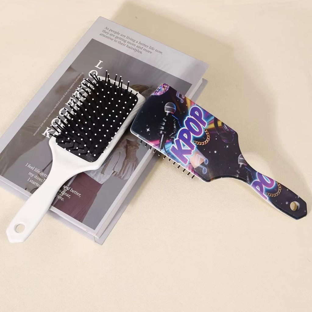 1pc KPOP Music Themed Air Cushion Hair Comb - Anti-static, ABS Plastic Handle and Nylon Bristles, Special for Real Hair Wigs