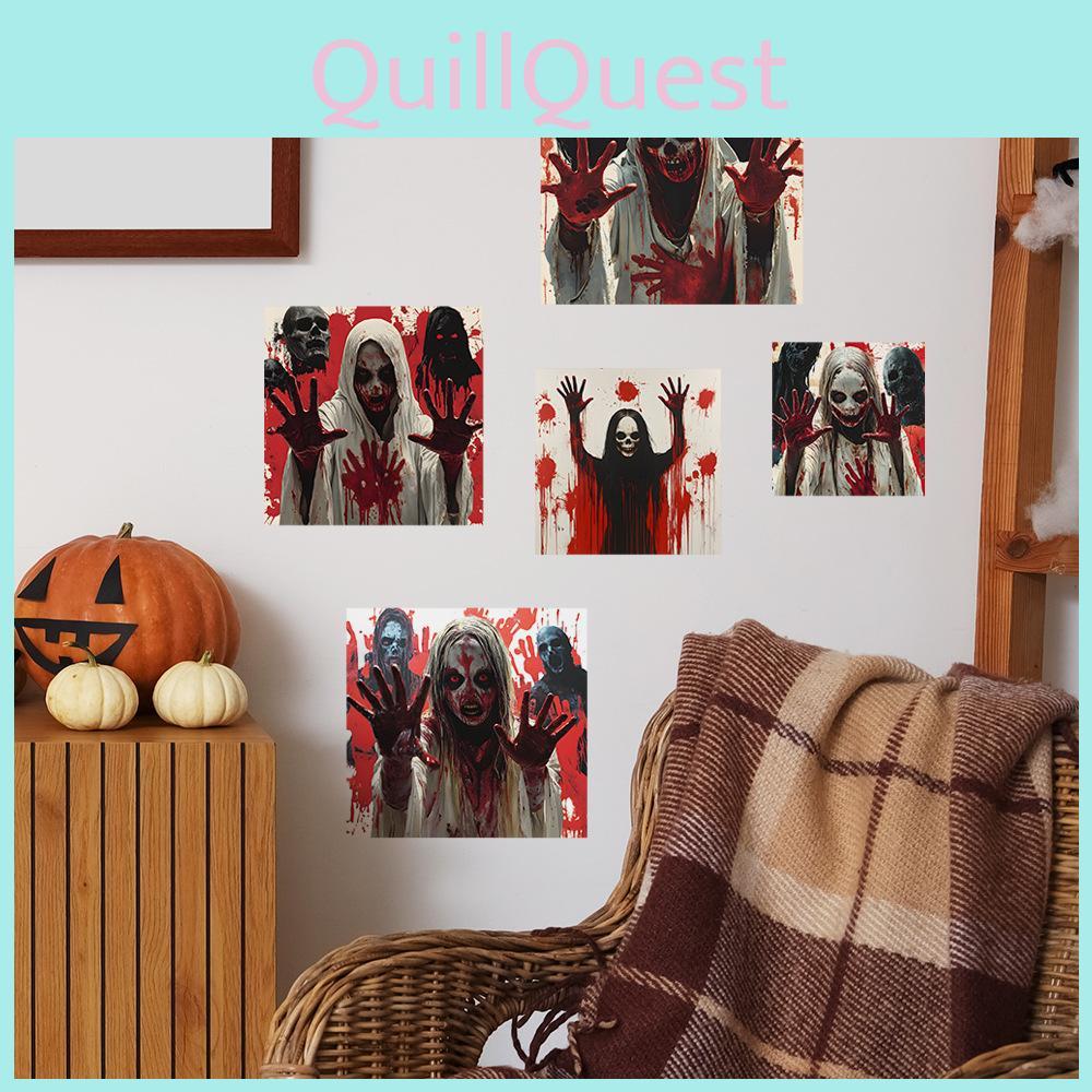 Halloween Originality Horror Zombie Blood Hand Wall Paste Decoration Sticker