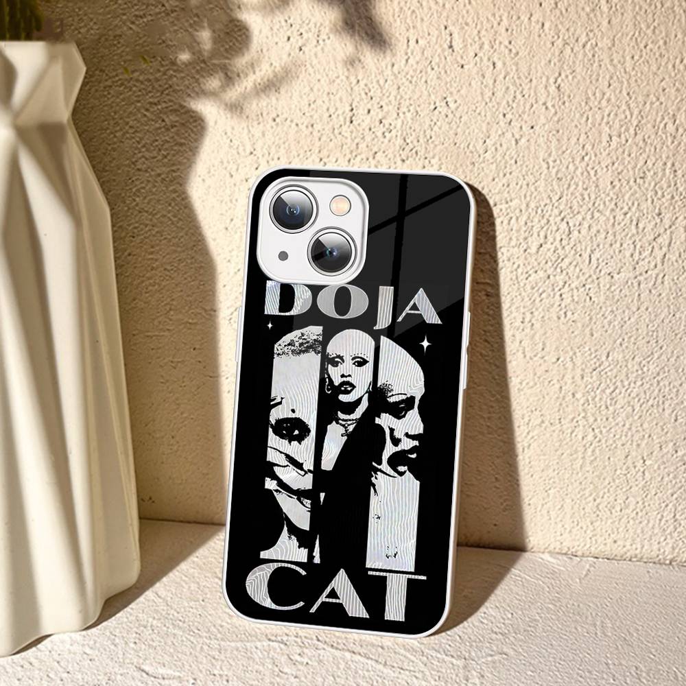 Doja Singer C-Cat For IPhone 14 13 12 Mini 11 Pro XS Max X XR 14 Plus Tempered Glass Cover
