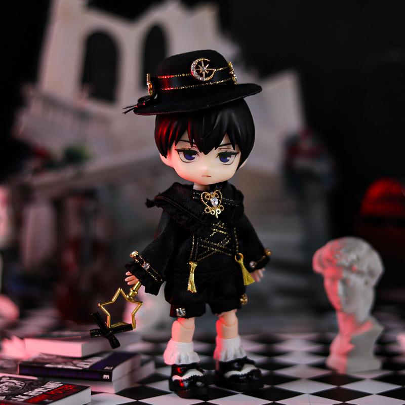 Ob11 Doll Gemini Set Black And White European Style Small Dress Doll Dinner Jackets Clothes For Ymy Dod Doll Body