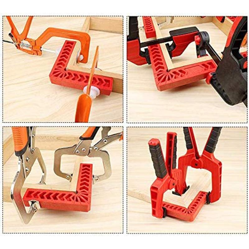 8Pcs Positioning Squares Plastic Clamping Square Right Angle Clamp Woodworking Carpenter Tool