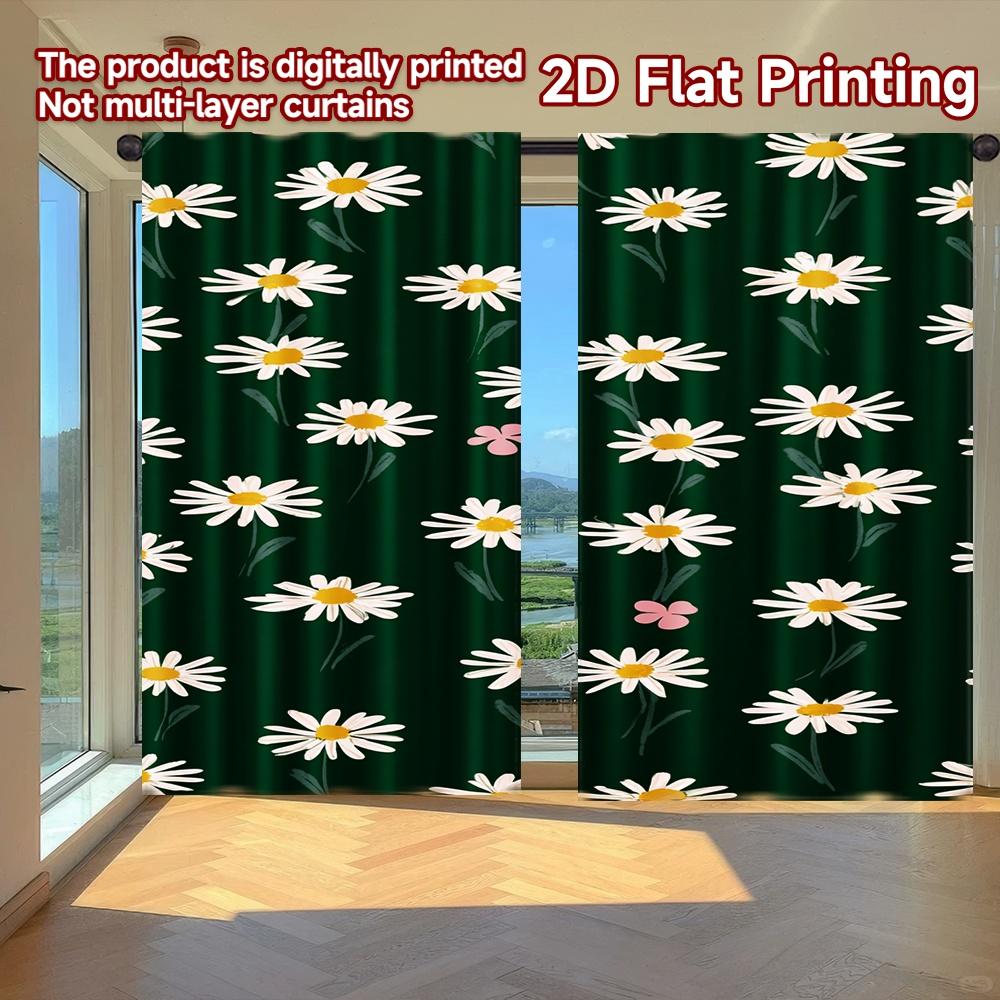 

2D FLAT PRINTING 2pcs Curtains (Without Rod) Floral Spring Design (15) Saint Patrick is Day Festival Popular Curtains&Drapes 100*130 Rod Pocket 1pcs