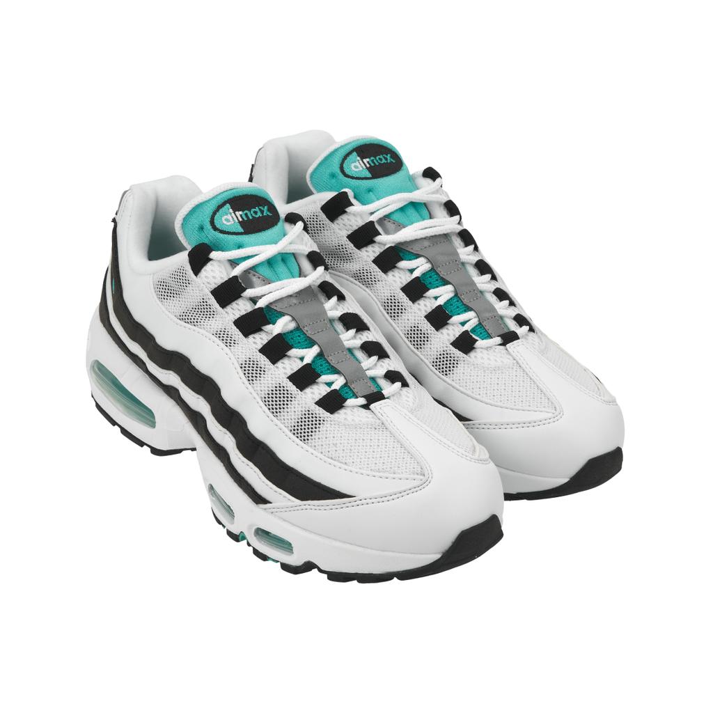 Nike Air Max 95 OG Bordure Noire 2025 Baskets Homme Blanc Hyper-Jade Argent Métallisé IM7409-100