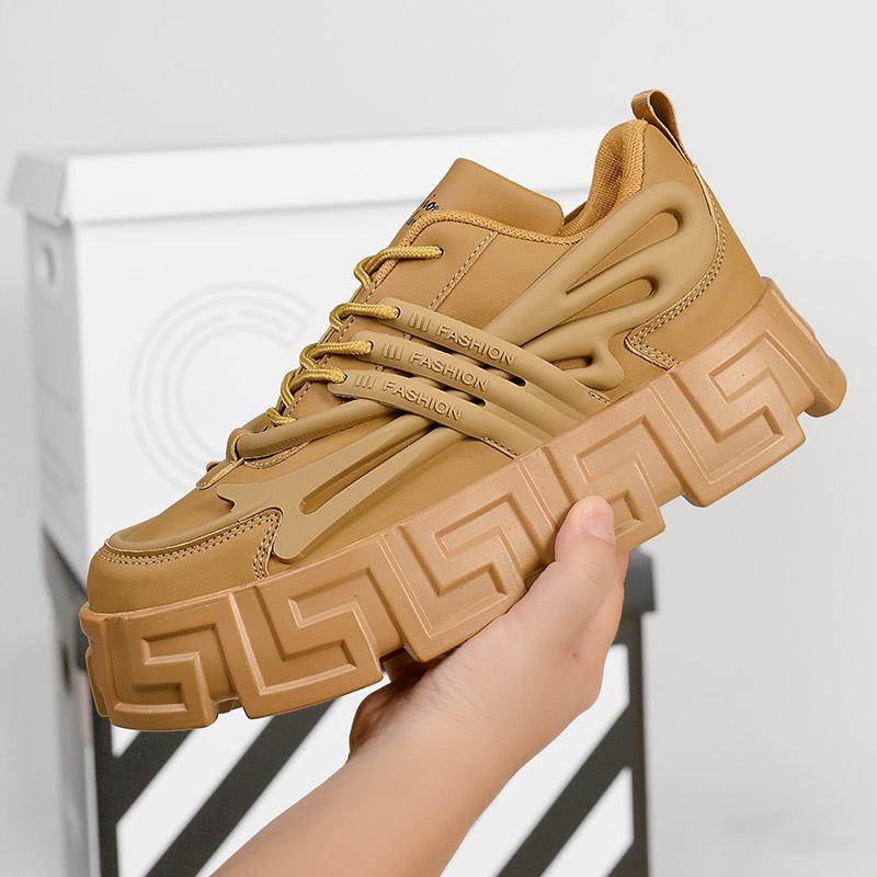 [Physisches Bild]Frühling Herbst Originaldesign 7 cm Erhöhungseffekt Herrenschuhe Täglich Schwarz Hombre Teenager Lässig Kleid