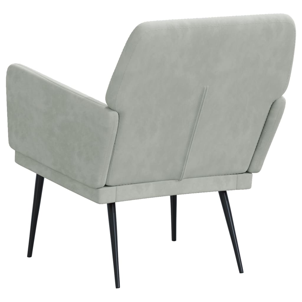 Vidaxl Fotel, Jasnoszary, 62X79X79 Cm, Obity Aksamitem