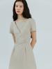 Etmont Halter-Neck Shirring Dress, Beige