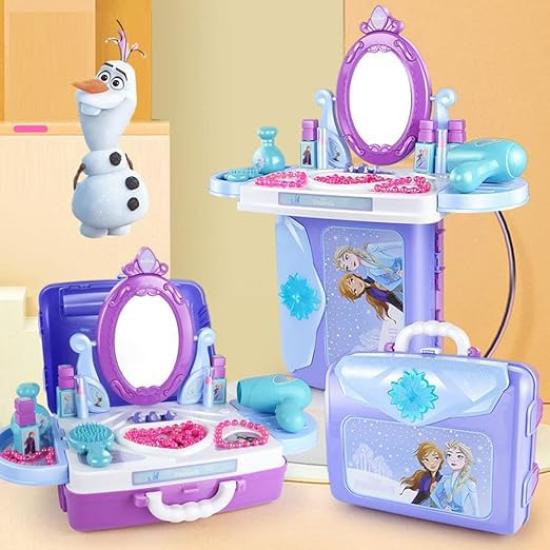 DIY Educational Toy 2-Way Frozen Makeup Set Pretend Play Jewel Set Princess Frozen (Makeup Set - 2-Way) [Used]