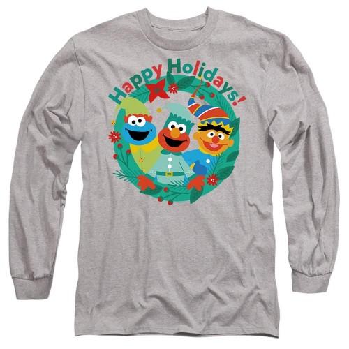 Sesame Street Unisex Adult Happy Holidays Elf Christmas T-Shirt