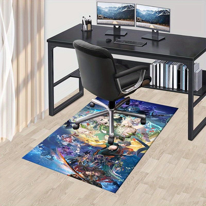 Office Carpet: Genshin Impact Fantasy Anime Characters Decorative Rug for Desk Chairs, Gaming Setup