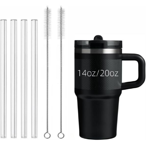 Metal Straw Replacement for Stanley Quencher ProTour Flip Tumbler 40oz,4 Pack Stainless Steel Drinking Straw with Cleaning Brush for Stanley Quencher 4.0