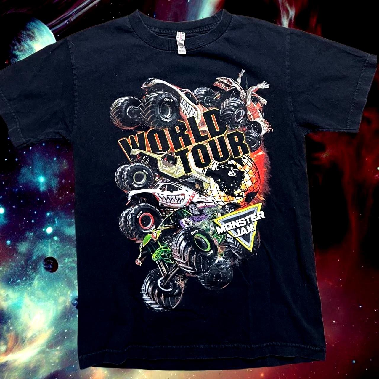 Футболка Monster Jam Black World Tour Винтажная с графическим принтом гоночного монстр-трака SL 4XL