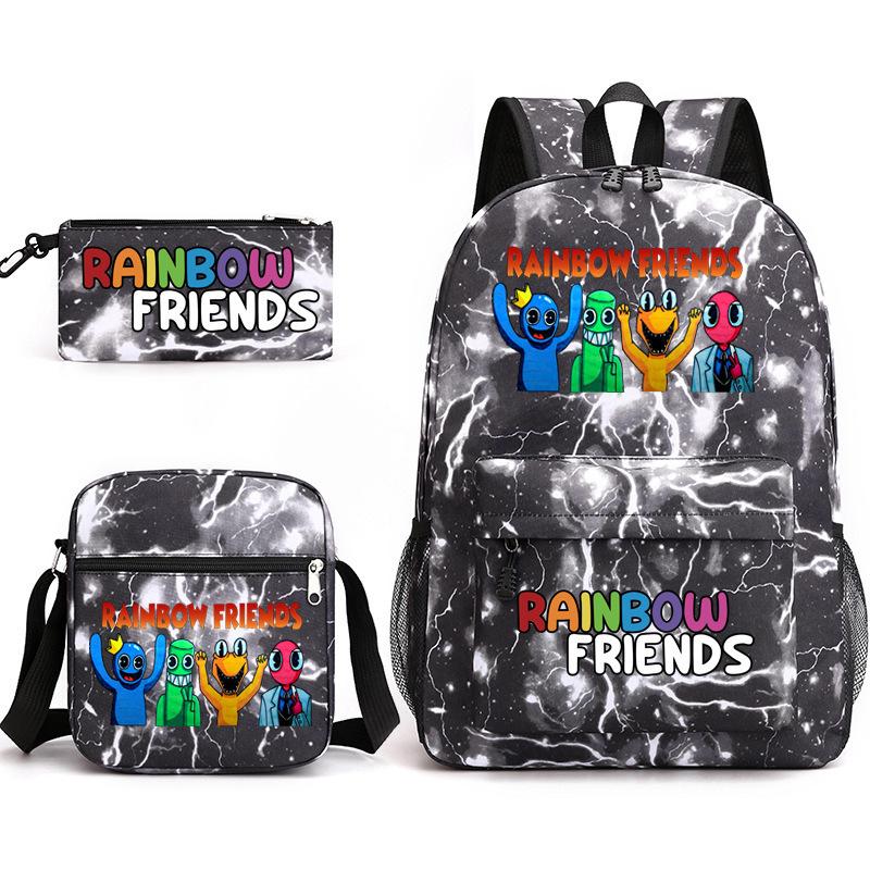 Rainbow Friends Rainbow Friends Game Original Styling Backpack Three-Piece Cartoon Student School Bag