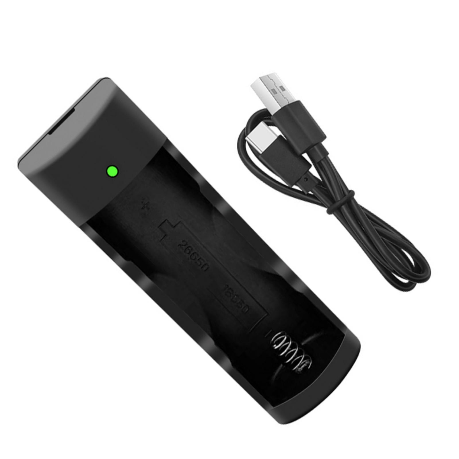 

Универсальная однослотовая зарядная док-станция типа C с кабелем передачи данных для литиевых аккумуляторов 18650 26650 16650, легкая