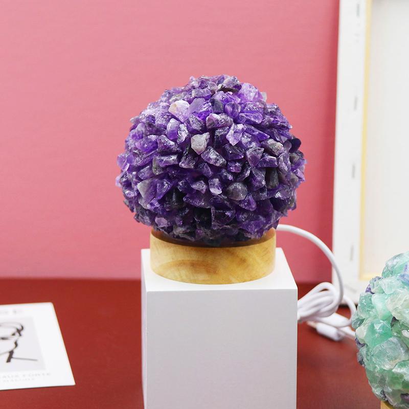 New Arrival Unique Luxury Natural Rose Quartz Pink Crystal Stone Table Lamp For