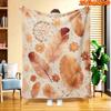 1pc 2D Flat Printing Spring & Summer New Arrival Comfortable Feather and Flower Decorative Pattern Digital Print Blanket, Suitable for All Seasons, So