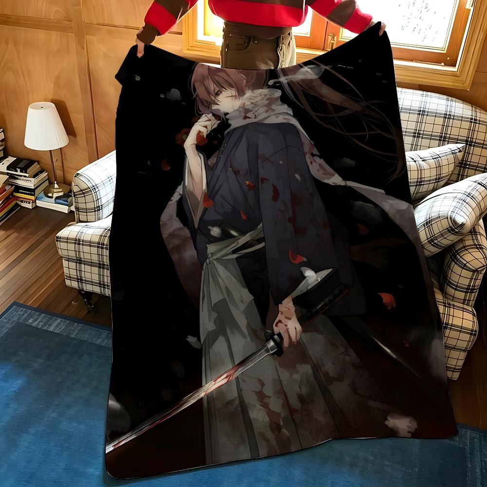 Anime R-Rurouni K-Kenshin Throw Flannel Cozy Print Blanket, Portable, Durable Machine Washable Cute Cool