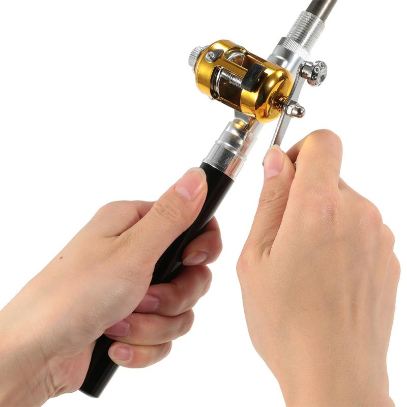 Fishing Rod Reel Combo Kit Set Mini Telescopic Portable Pocket Pen Fishing Rod Pole + Reel Aluminum Alloy Fishing Accessories