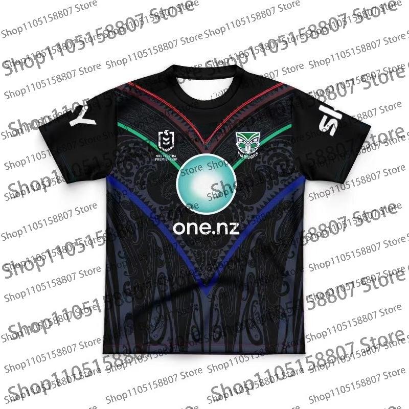 2026 Estate Uomo Nuova Zelanda Warriors Abbigliamento da Allenamento Rugby Maglietta Bambino Uomo e Donna Uguale Top Casual Traspirante