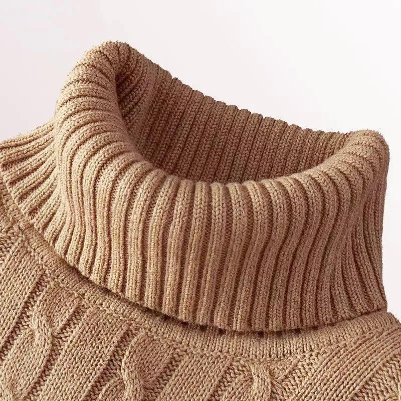 AI Supermarket Slim fit gebreide coltrui voor heren - herfst/wintercollectie 2023 M 40-50KG lichtbruine kleur