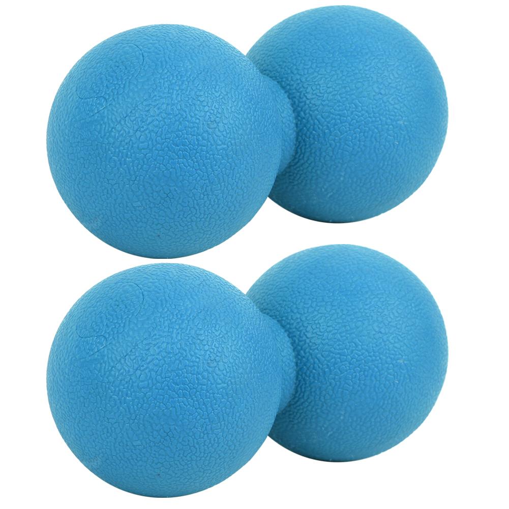 2Pcs Silicone Peanut Shape Yoga Training Muscle Relaxation Massage Ball Massagerblue Peanut Shape