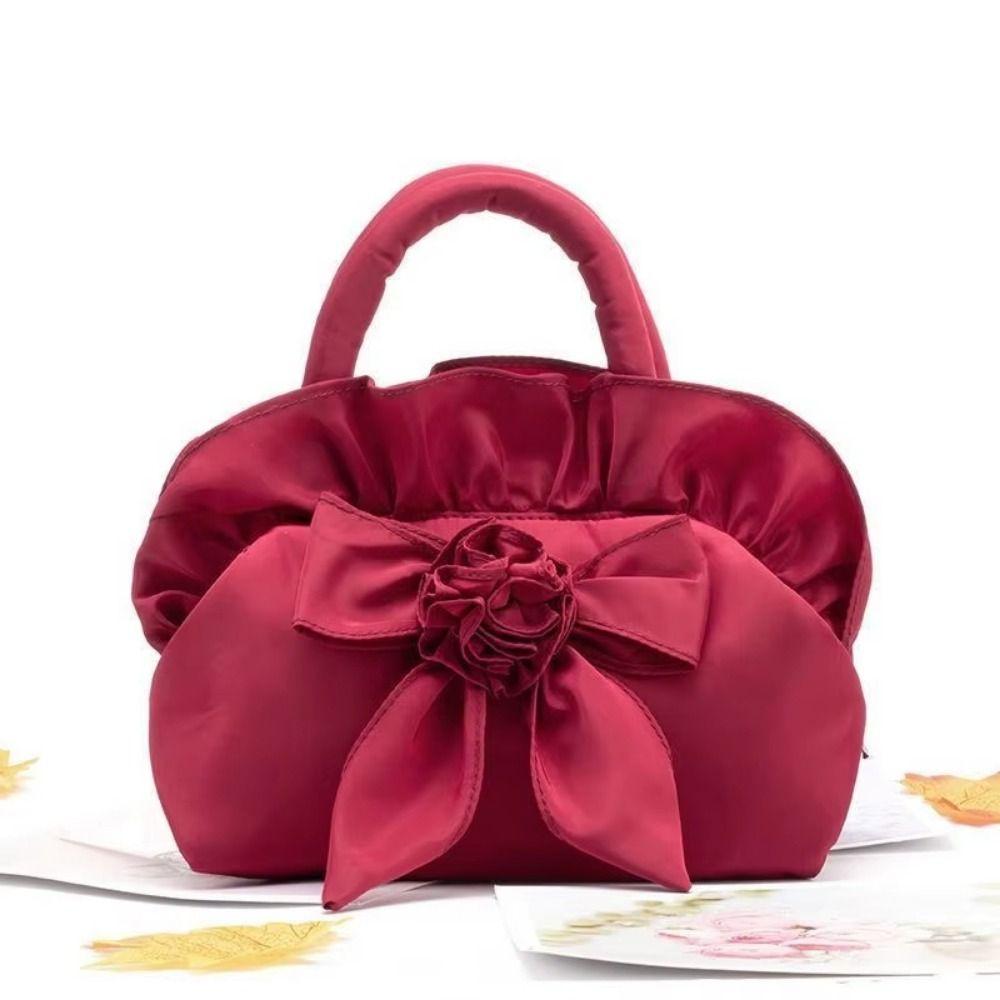 Flowers Ladies Handbag Zipper Mini Mother Bag Lolita Gothic Handheld Purse  Outdoor