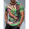 Fashion Men's Crew Neck Short Sleeve 3D Casual Color Printing Casual Short Sleeve Crew Neck T-Shirt