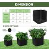 Large Square Metal Planter Box 26 L X 26 W X 26 H Heavy Duty Black Steel Outdoor Planter Pot for Patio Deck Garden Yard with Dr