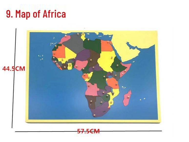 Montessori Beech Wood Map Puzzle & Flag Set for Classroom Display