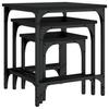  Coffee Tables, One Under the Other, 3 Pcs., Black