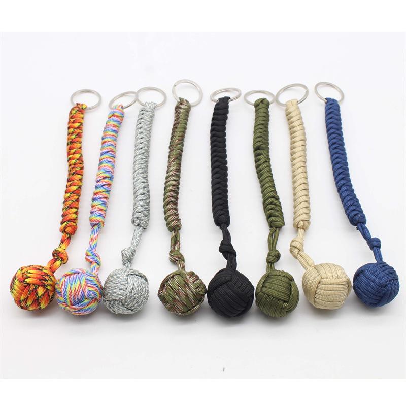 Monkey Fist Paracord Keychain: 7-Core Self-Defense Ball Keyring Accessory